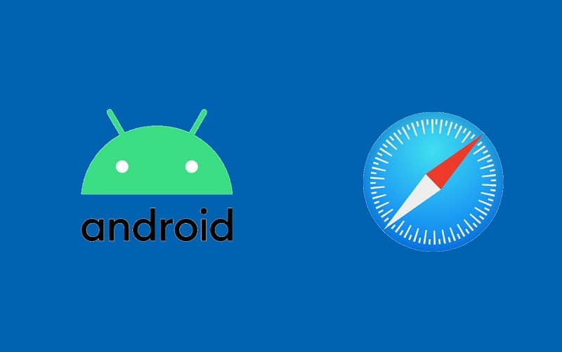 logos de android y la app safari