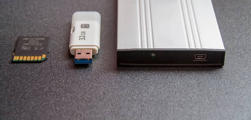 USB en formato RAW