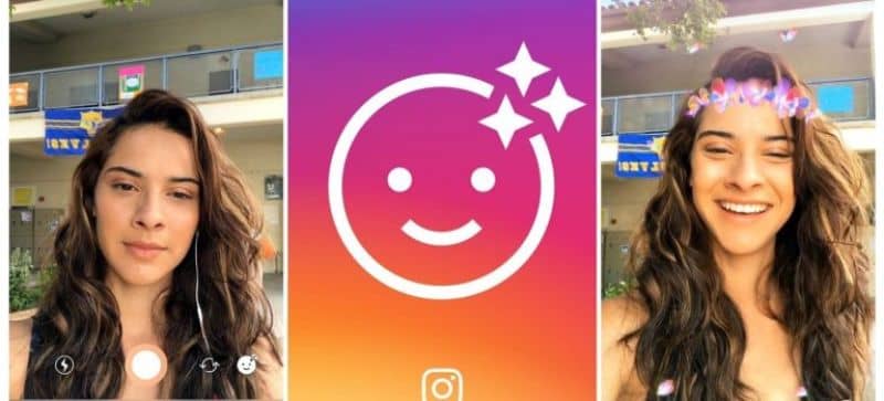 mujer usando filtro instagram