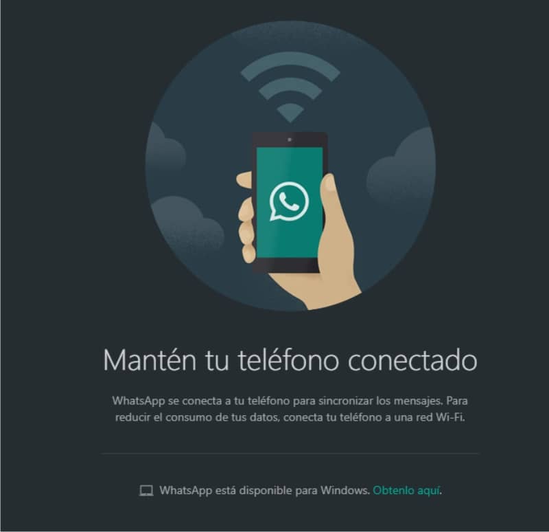 whatsapp web telefono conectado