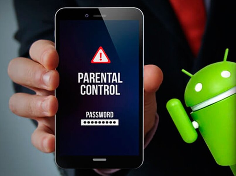 Parental Control. Родительский контроль гаджет андроид голубой флажок.